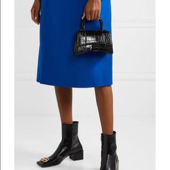 Authentic Balenciaga Black Croc XS Hourglass Bag - Picture 5 of 6